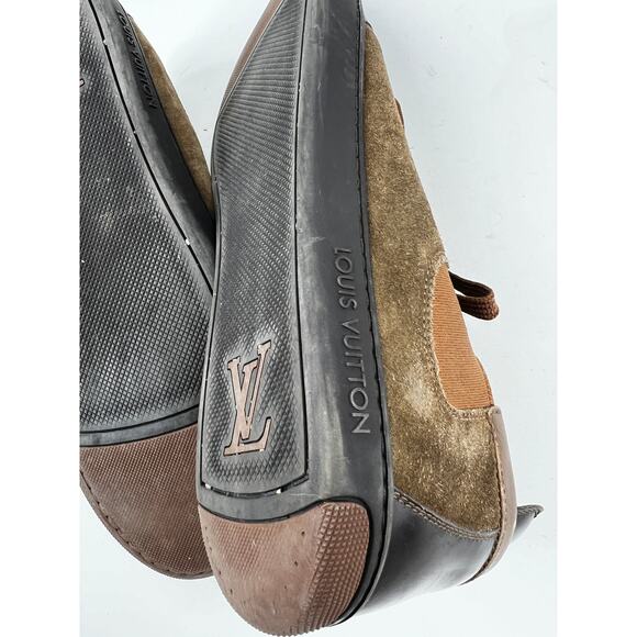 Louis Vuitton Leather Suede Low Top Sneakers Trainers Lace Up Brown Men's 10.5 - Picture 15 of 15